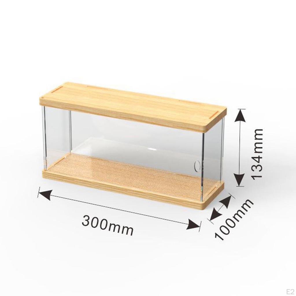 Коробка для демонстрации фигурок на столешнице, 11,8x4x5,5 дюйма, универсальное деревянное основание и крышка для ювелирных изделий,
