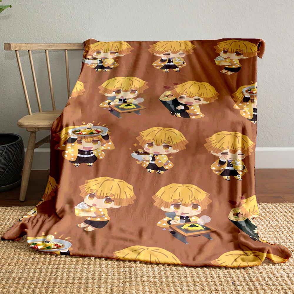Chibi Characters Eating Patterns print blanket soft and cozy perfect for the living room bed sofa or a nap,gift