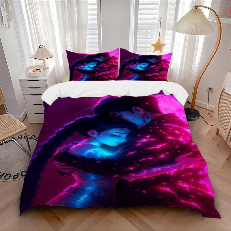 Neon Embrace Bedding 3 Piece Set Hd Print Duvet Cover Pillowcases For Teens Adult Bedroom Decoration Christmas Gift C9211301
