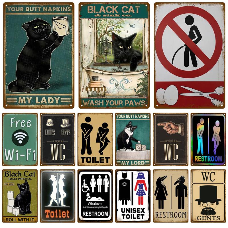 Туалет Металлический Знак Индустриальный Деко Винтажный Плакат Винтажный Ретро Жестяной Знак Эстетический Гостиная Металлический Декор Стены Украшения Фреска