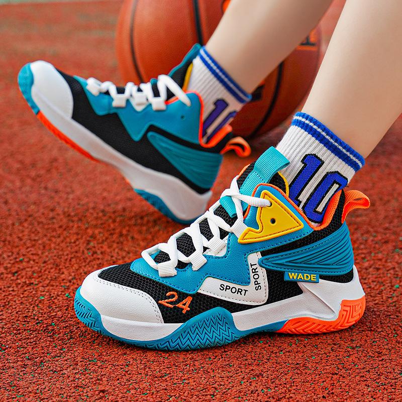 Children's summer mesh breathable boys' basketball shoes medium and older children's sports shoes boys' shoes sneakers classmates No. 24