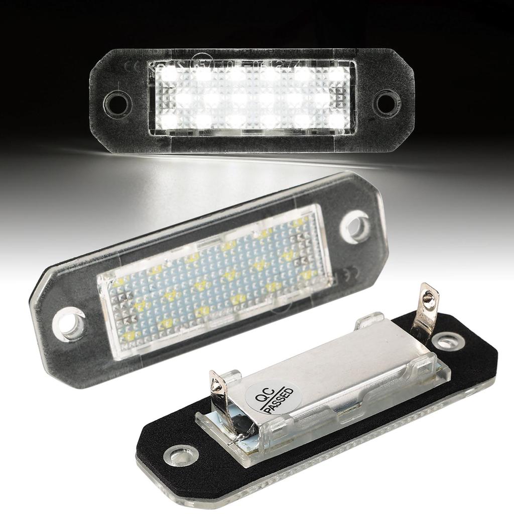 2Pcs Error Free White LED License Plate Light Number Plate Lamp For VW Transporter T5 2003-2015 T6 For Caddy 2004-2017