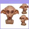 Реалистичная маска эльфа Добби для косплея, костюм на Хэллоуин, головной убор, реквизит, коричневый латексный, в животном стиле