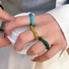 Набор из 5 разноцветных акриловых смоляных квадратных, круглых, неправильной формы колец для указательного пальца для женщин, винтажные эстетичные ювелирные аксессуары