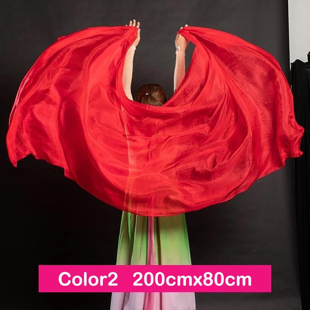 Long Belly Dance Veils Gradient Color Dancing Scarf Turban Hijabs Latin Belly Dance Shawls
