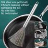 21cm Stainless Steel Pot Pans Scrubber Brush Long Handle Multifunctional Cleaning Brush Hanging Washing Tool for Kitchen Sink