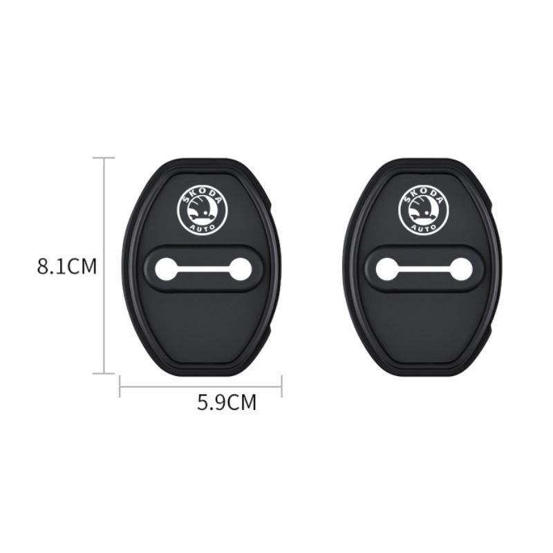 4pcs Silicone Car Door Lock Covers Door Anti-Collision Pad for Skoda Rapid Yeti Superb Octavia Fabia Karoq KAMIQ Scala Citigo dnhr35