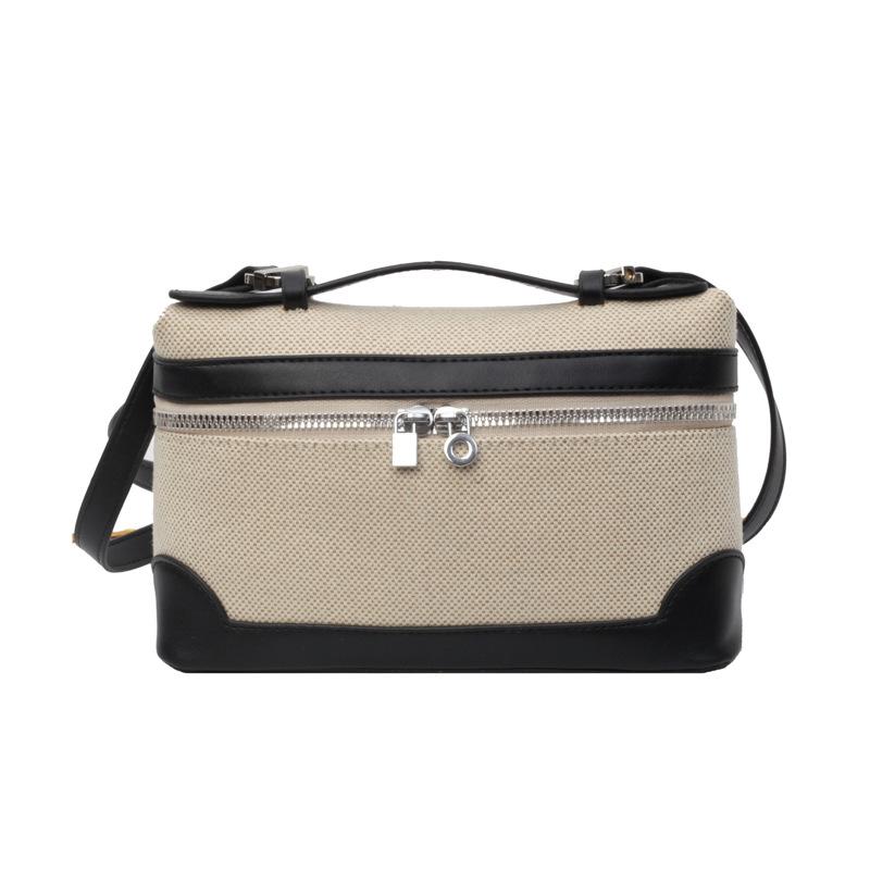 Ретро контрастного цвета повседневная портативная маленькая сумка женская новая холщовая маленькая квадратная сумка 2024 летняя нишевая модная сумка-мессенджер