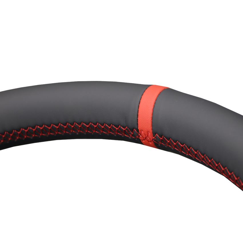 Черный чехол из искусственной кожи, сшитый вручную, нескользящий автомобильный чехол на руль, оплетка для Isuzu D-MAX Xterrain mu-x Mazda BT-50 BT50 2020-2023