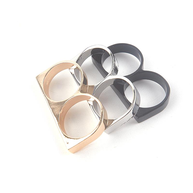 Кольца на два пальца, мужское металлическое твердое кольцо для вечерние, мятежные, индивидуальные украшения