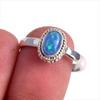 Кольцо из чистого серебра 925 пробы с натуральным эфиопским опалом ручной работы S.9 q7P88