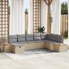 VidaXL 8-Piece Garden Sofa Set with Cushions Beige Poly Rattan 3359657