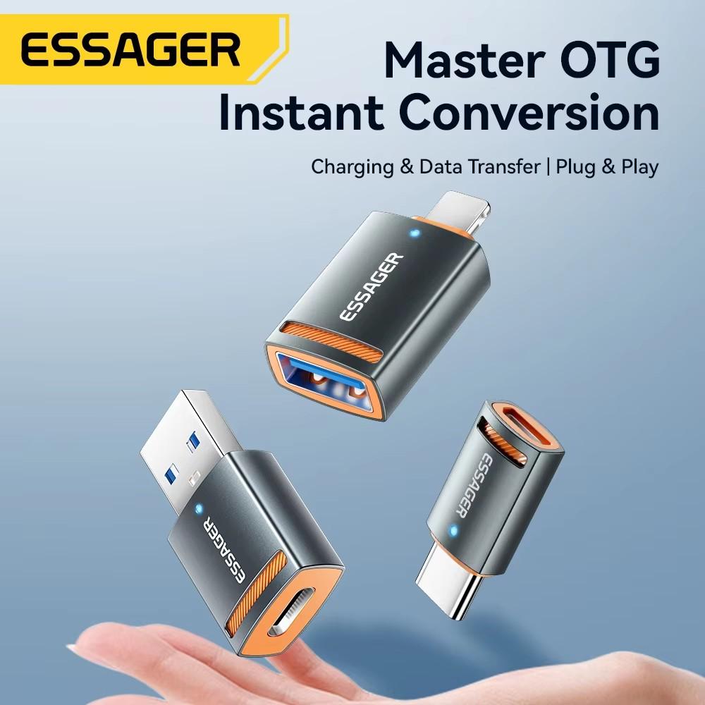 Essager USB3.0 OTG адаптер Type-C USB-A Micro Female на USB Micro iP Type-C Male конвертер для Macbook Xiaomi iPhone OTG адаптер