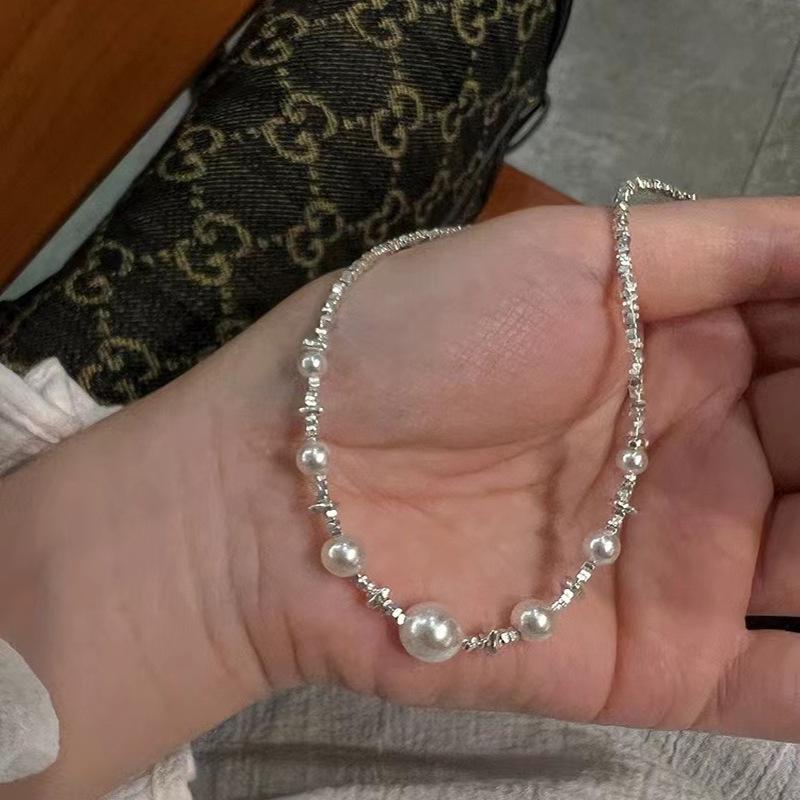 S925 Sterling Silver Thorned Crown Pearl Necklace - Women's Luxury Clavicle Chain Jewelry