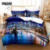 City Night Scene Duvet Cover Set, Night Scene Bedding Set, Soft Comfortable Breathable Duvet Cover, For Bedroom Guest Room Decor