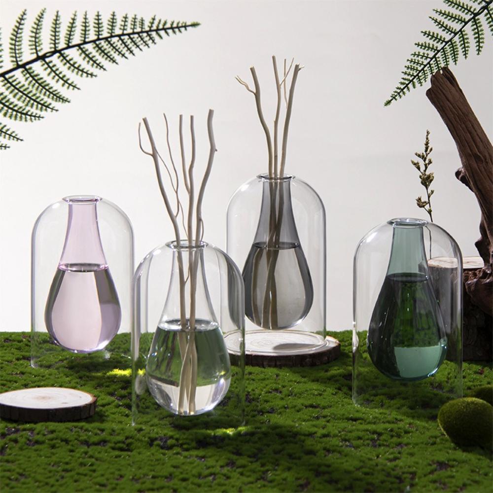 Минималистичная двустенная стеклянная бутылка для ароматерапии, многоразовая бутылка-диффузор с ротанговыми палочками для домашнего декора, ванной комнаты, подарки