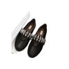 Spring Metal Buckle Elastic Band Ballet Shoes Women's Retro Leather Flat Bottom One Pedal Mary Jane Single Shoes