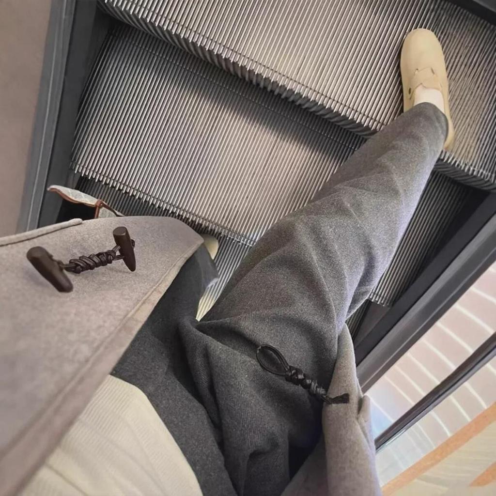 ЧАО рекомендуется: Женские темно-серые кашемировые широкие шерстяные брюки с высокой талией на осень/зиму