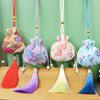 Tassel Flower Pattern Cloth Empty Sachet Chinese Style Storage Bag Purse Pouch Women Jewelry Bag