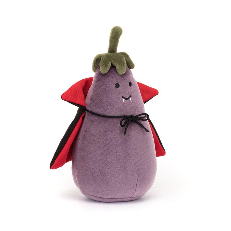 Jellycat Серия Хэллоуин Оживленный Баклажан Кукла Вампир Плюшевая Кукла Сидячая 16 см высотой