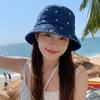 Ветрозащитная рыбацкая шляпа Защита от солнца Кепка с вышивкой цветов Ковбойская шляпа Лето