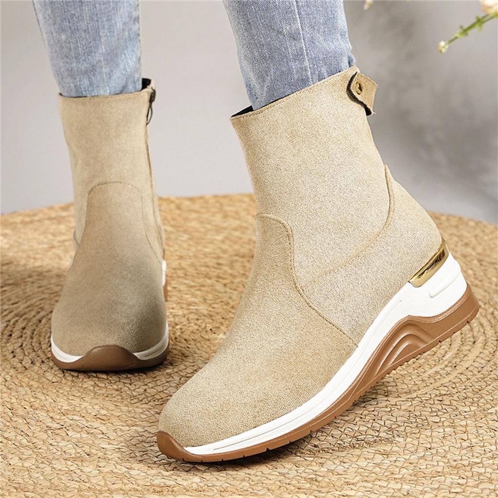 Модные женские зимние ботинки однотонные, теплые, короткие, для холодной погоды, для внешней торговли, большого размера, женские ботинки Botas Mujer