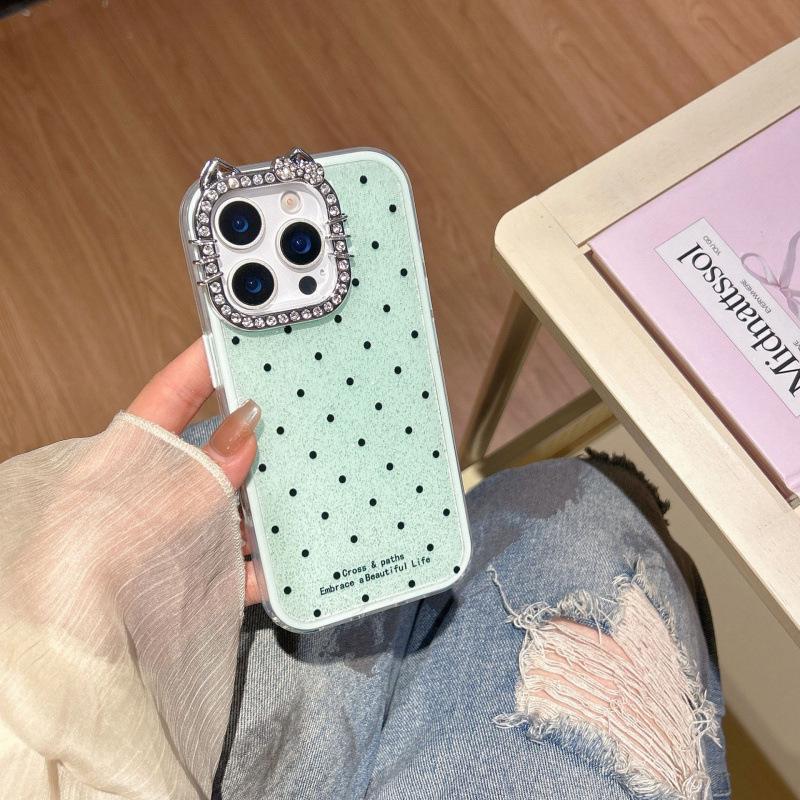 Стильный чехол для телефона в горошек для iPhone 13-17, Подходит для женщин, Ударопрочный