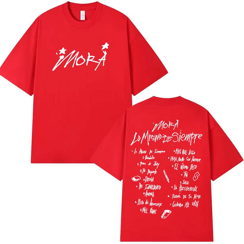 2025 Summer Singer Mora Lo Mismo De La Otra Vez Tour Album T Shirts Men Women ONeck High Quality Cotton TShirts Streetwear