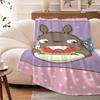 Winter Warm Sofa Fleece Camping Nap Blanket T-Totoros Double Bed Anime Cute Fluffy Soft Blankets King Size Microfiber Bedding