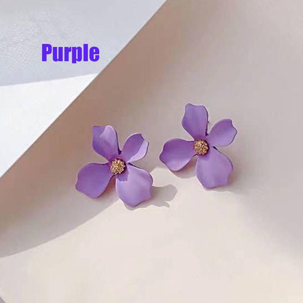 Wedding Ear Hook Petal Stud Earrings Bohemia Spray Paint Ear Stud Dangle Flower Earrings Ear Studs