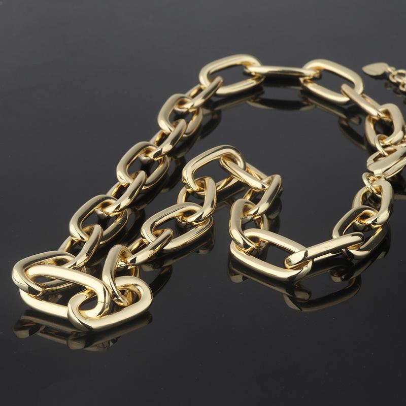 Ювелирные изделия Холодный ветер Преувеличенная толстая цепь, Ожерелье Хип-хоп Личность Толстая цепь Ожерелье ручной работы