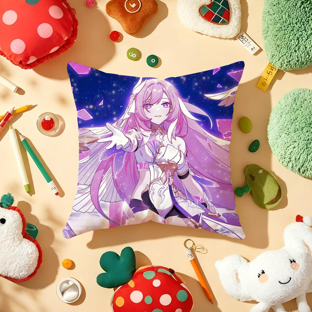 Аниме Игра HHonkai Impact Наволочка Плюшевая Ткань Мягкая Двусторонняя Печать Диван Теплая Зимняя Домашний Подарок Наволочка