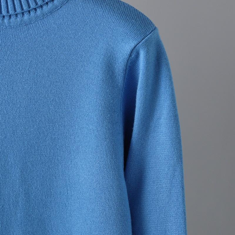 QICED Повседневный и модный осенне-зимний трикотажный комплект из двух предметов с высоким воротом и однотонным свитером