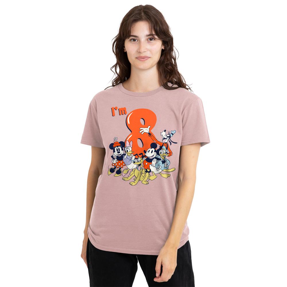 Mickey Mouse & Friends Womens/Ladies Vintage Group 8th Birthday T-Shirt