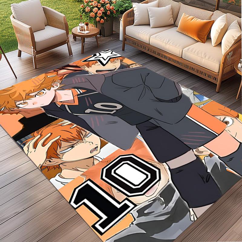 Haikyu Print Rug, Washable Floor Carpet, For Entryway Dorm Laundry Room Office Study, Home Decor Birthday Christmas Gift