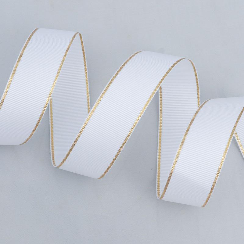 Романтичная и уютная однотонная золотая ребристая лента, зашифрованная полиэстеровая лента, двухсторонняя утолщенная прошитая лента, подарочная коробка, декоративная лента