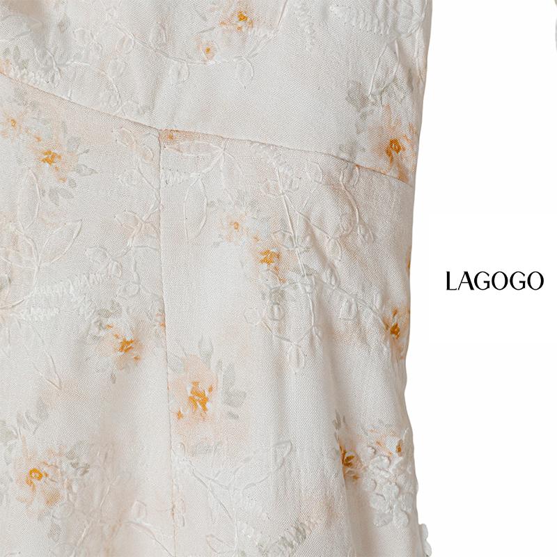 New Slimming French Romantic Style Small Floral Short Sleeved Dress for Women