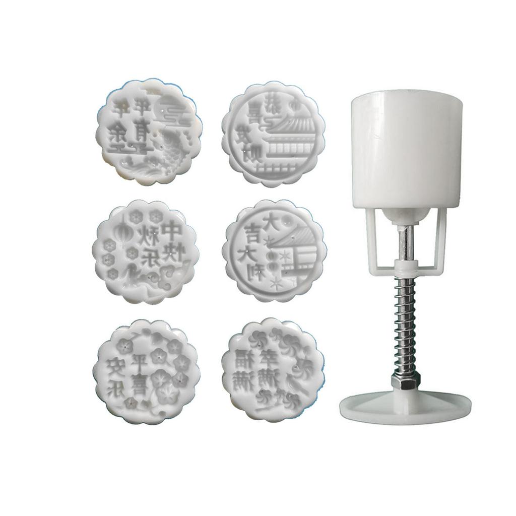 MidAutumn Festival Moon Cake Maker 3D Characters Pattern Moon Cake Molds Cookie Stamp Hand Press Cookie Dessert Cutter