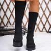 2025 Новый стиль женские сапоги на высоком каблуке вязаные теплые женские эластичные носки сапоги для сцены подиума повседневные женские модные сапоги без застежек