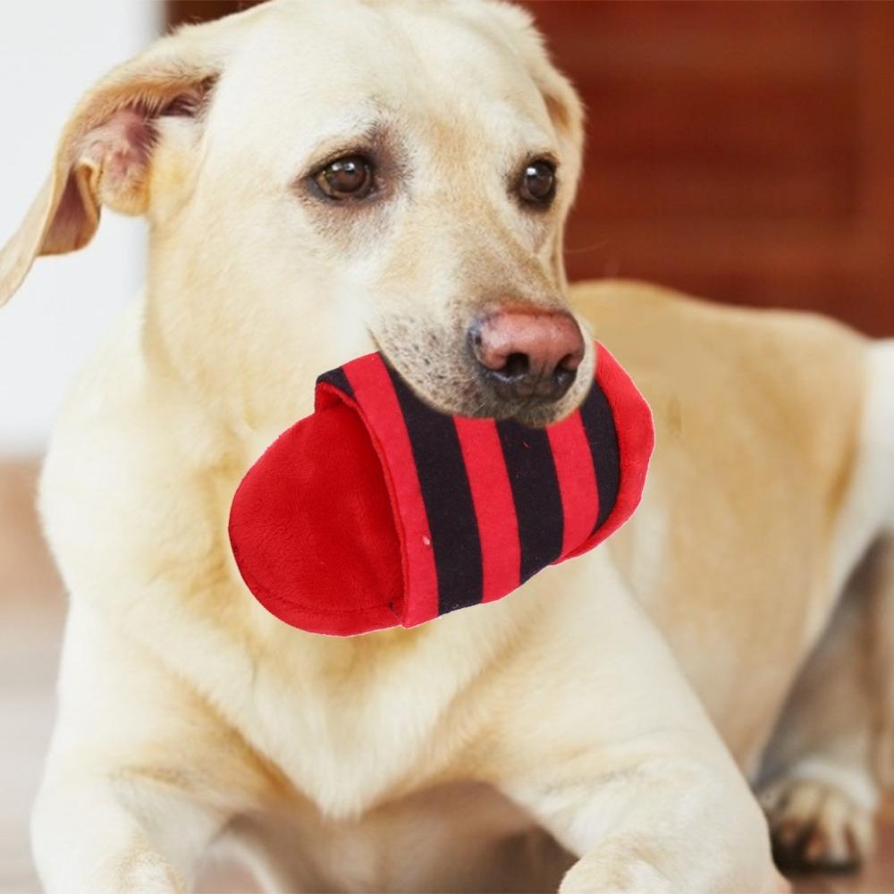 3PCS Long Lasting Plush Squeaky Toy Colorful Stripe Interactive Dog Toy Boredom Relief