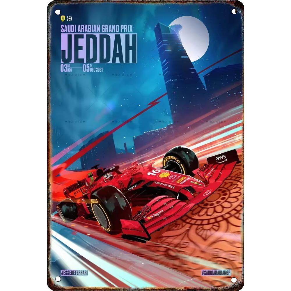 Винтажный постер гонки болидов Формулы, Домашний гараж, Клуб, Современное настенное искусство, Декоративная панель, Фреска, Эстетика