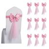 10pcs Premium Chair Sashes Chair Back Bow Tie Ribbon Chair Bands Party Supplies For Wedding