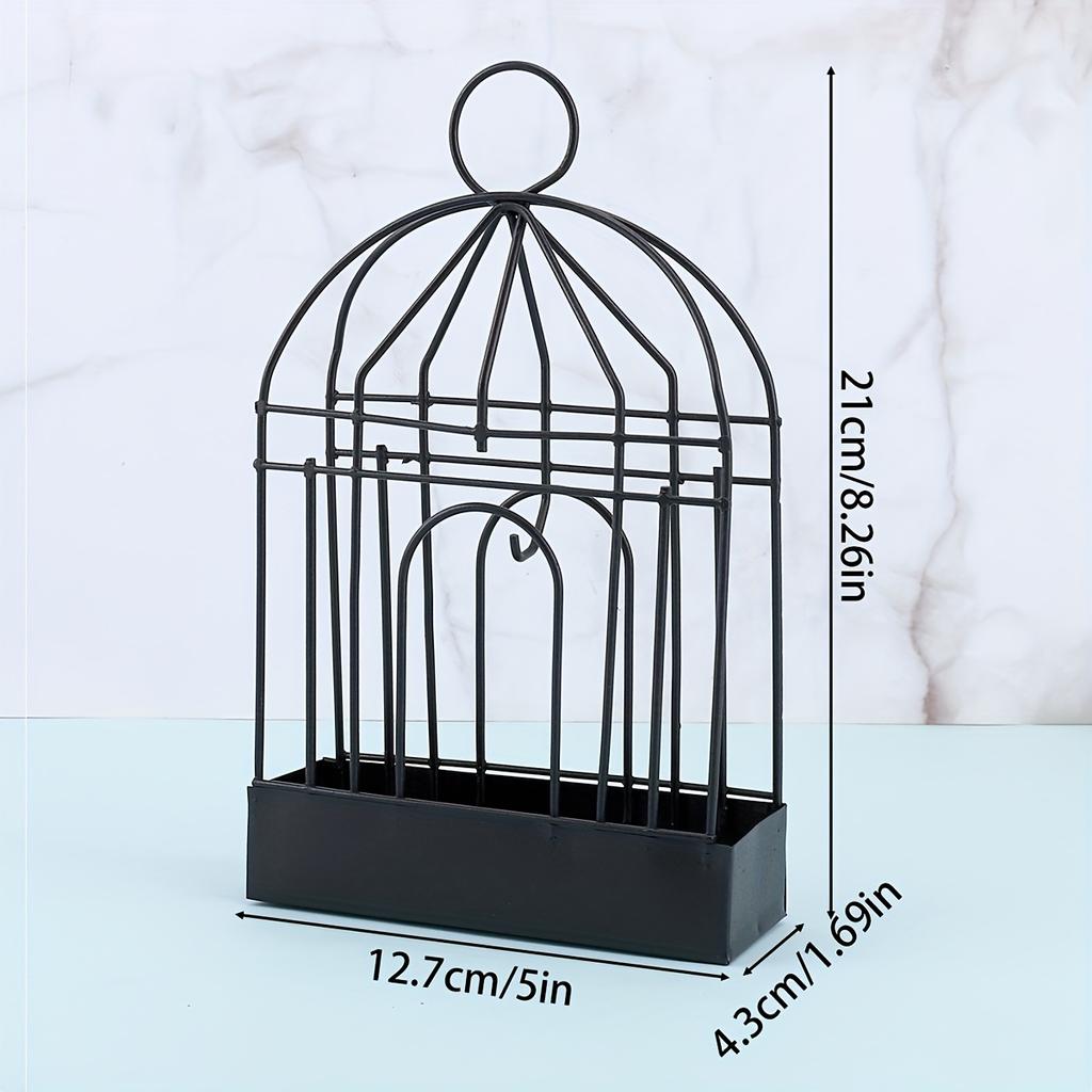 1 шт. Металлический держатель для спирали от комаров - Дизайн птичьей клетки, средство от насекомых для использования на открытом воздухе/в помещении, прочный металл с золотистой отделкой, не требует электричества
