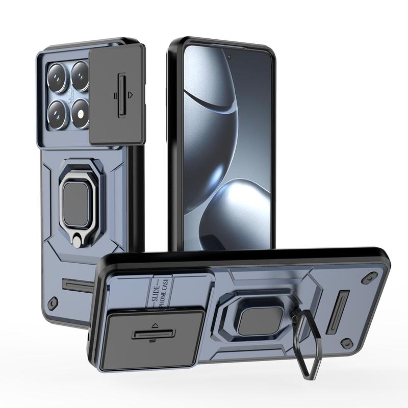 Armor Magnetic Ring Stand Funda для Xiaomi 14T Pro Mi 14T 5G Case Slide Camera Protection Cover для Mi14T 14TPro Capa