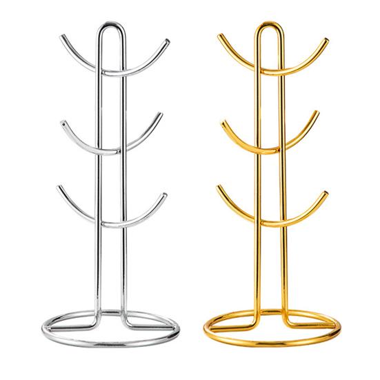 Металлическая подставка-держатель для чашек, 6 крючков, держатель для кофейных кружек, высокая грузоподъемность, подставка-дерево для чашек, органайзер для демонстрации чашек, для кухонной столешницы