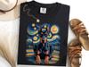 Doberman Pinscher Dog Shirt, Starry Night Dog Tee, Van Gogh Inspired Dog Lover TShirt, Celestial Dog Tee, Large Breed Dog Art