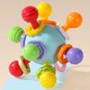 Silicone Hand Grip Ball Rotating Rattle Manhattan Round Ball Rattle Sound Toy  Newborn Gift