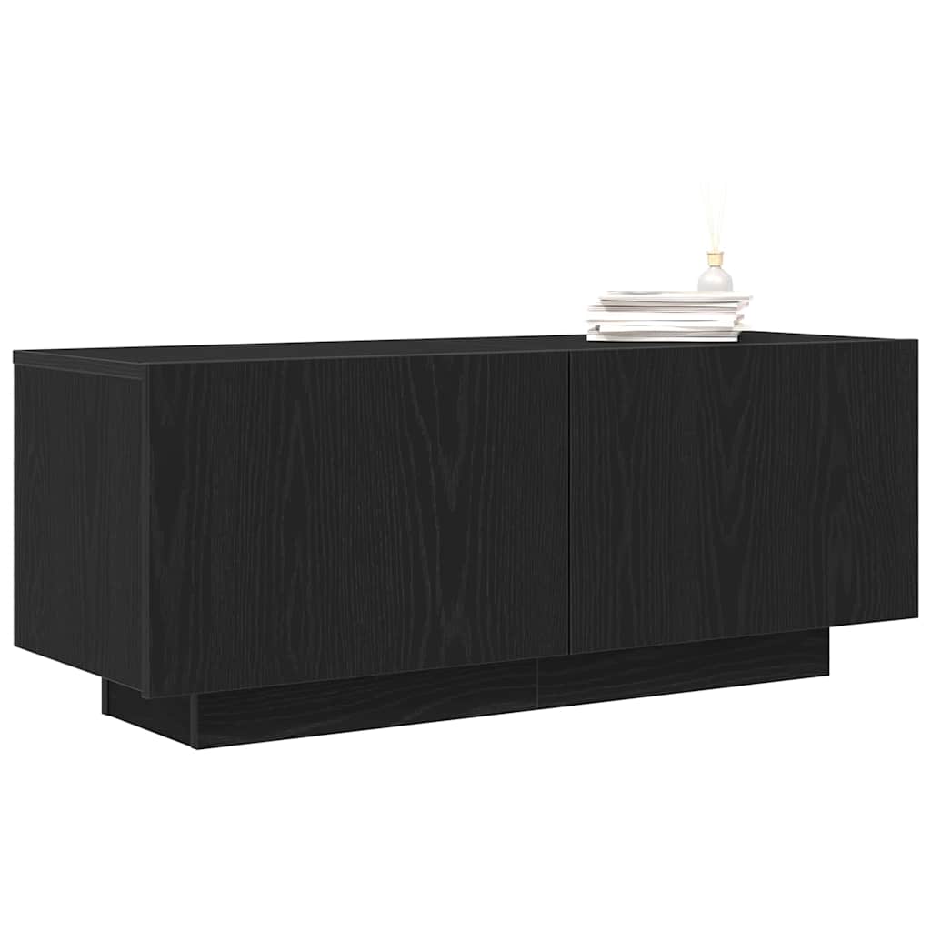 TV Cabinet in Black Oak Effect 100 x 35 x 40 cm Particleboard
