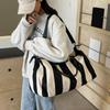 Ретро полосатая женская дорожная сумка большой вместимости, прочная оксфордская сумка-трансформер через плечо для поездок на выходные и ежедневных поездок на работу CLE