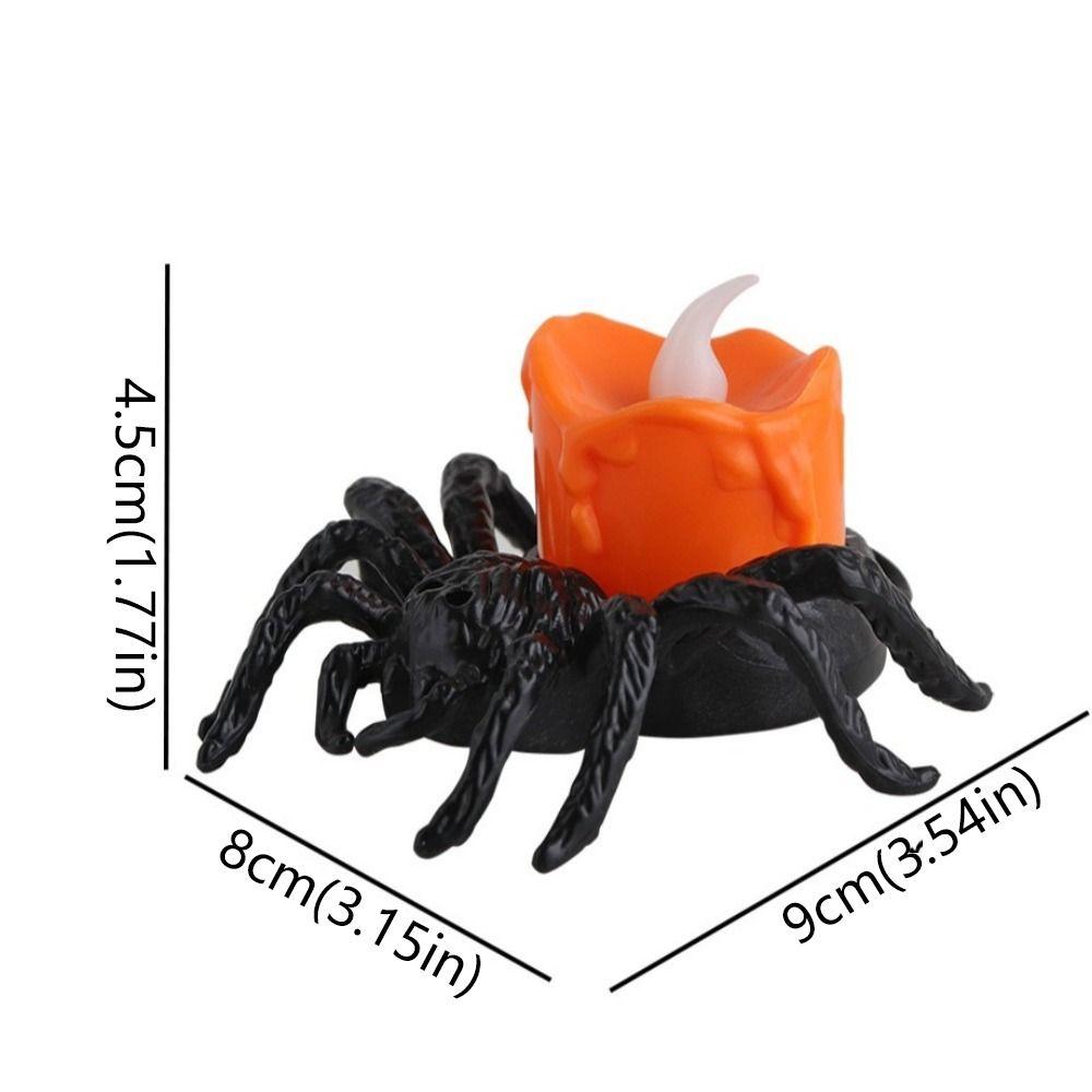 Scary Halloween Spider Pumpkin Lamp Crawly Electronic Candlelight Spider Night Light Home Decor